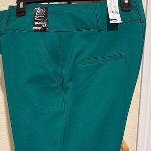 Elegant Teal Straight Leg Women's Pants